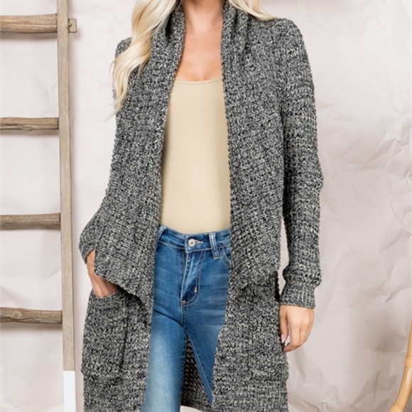 Black Multi color Sweater Cardigan - Picture 5 of 13